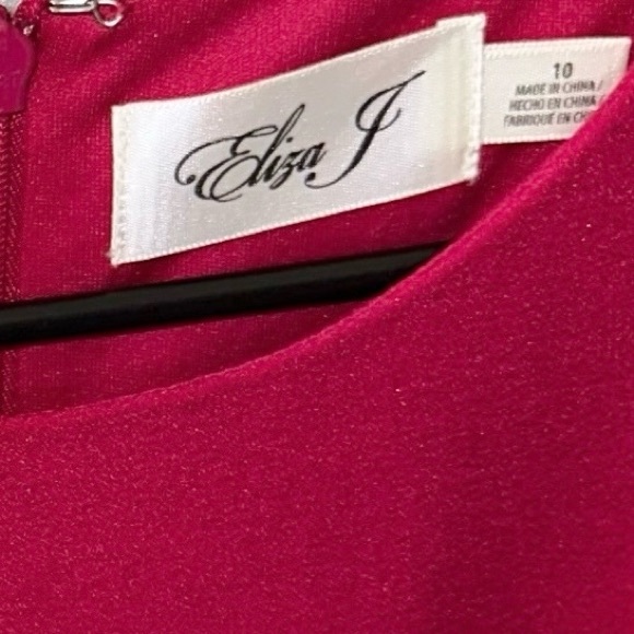 Eliza J Fuchsia Ruffle Hem Dress Size 10 - Picture 6 of 6
